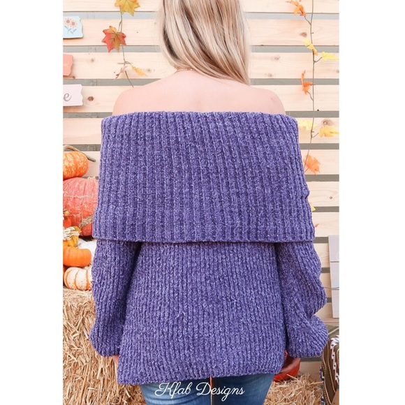 ❤️LAST Soft Fold Over Ribbed Off Shoulder Sweater - Picture 5 of 5